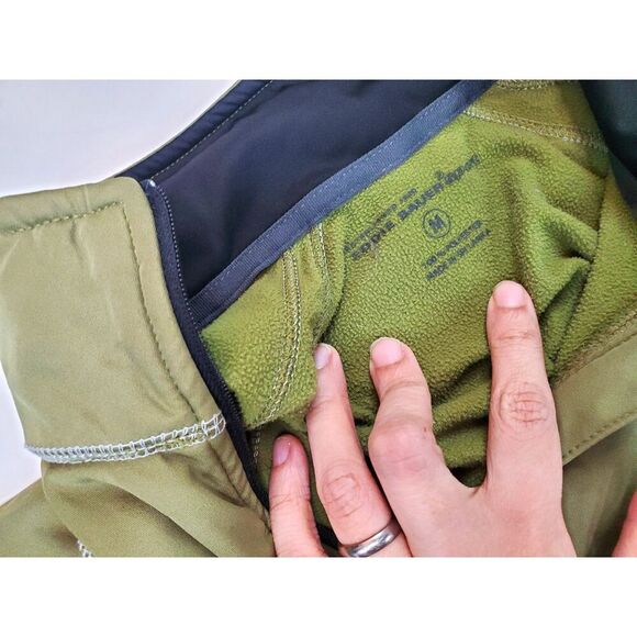 Eddie Bauer Men's Fleece Long Sleeves Mock Neck Sweater Quarter Zip Green M - Picture 8 of 8